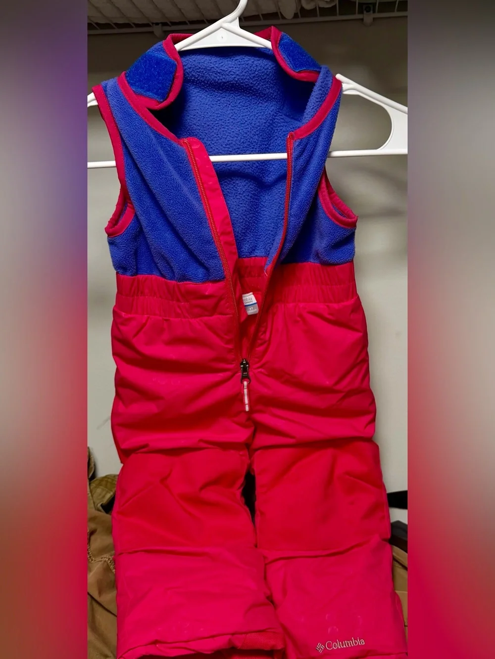 Columbia 3T Kids Pink and Blue Insulated Snow Overalls EUC